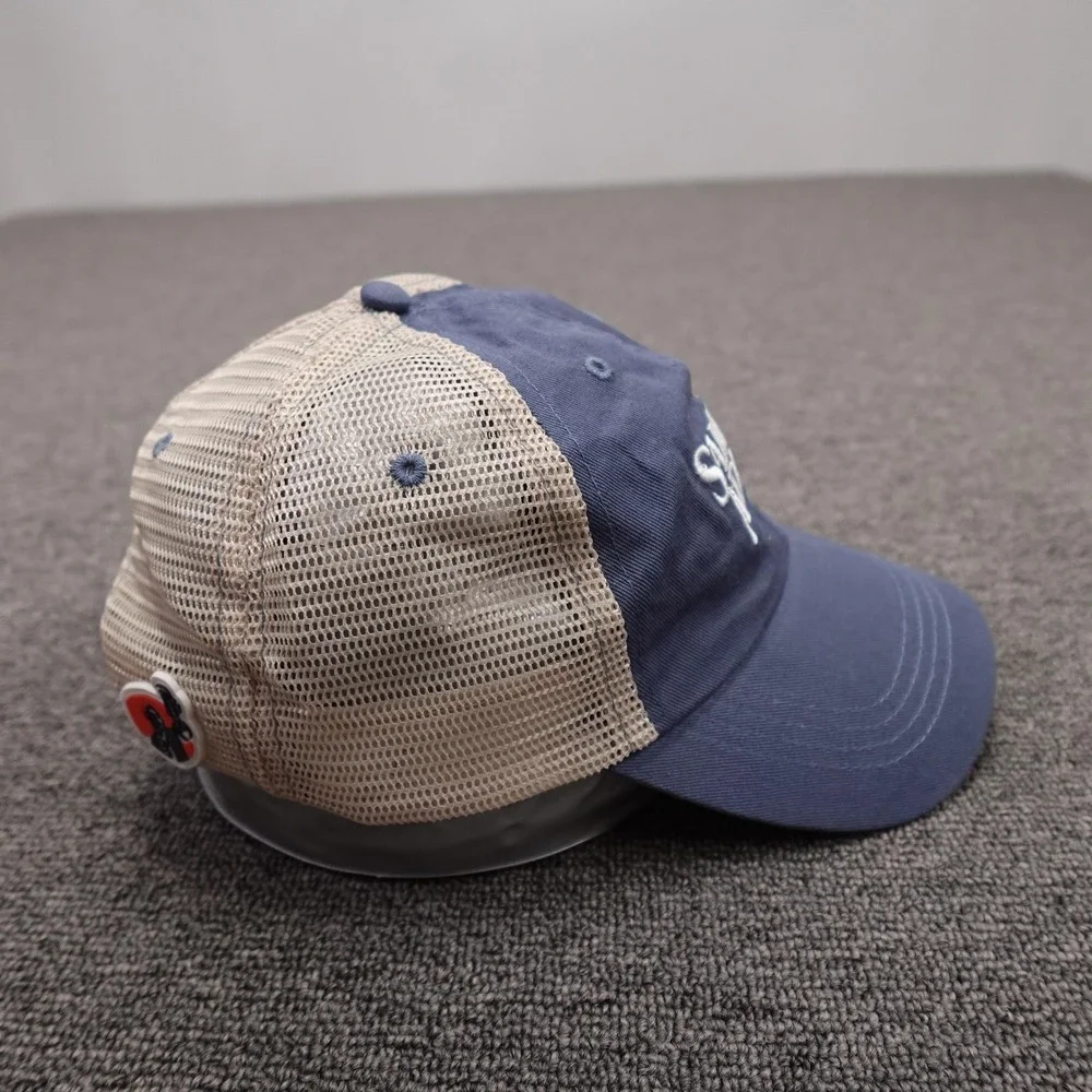 Samuel Adams Navy Tan Trucker Hat Mesh Snapback Cap Beer Logo Adult Adjustable